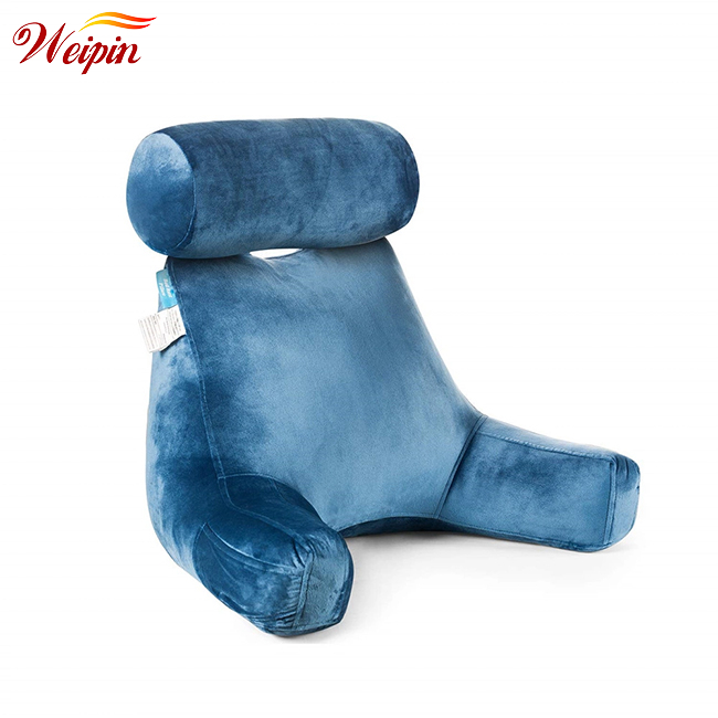 Blue Bed Rest Pillow Lounger Back Support Arm Reading Home ...